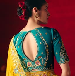 Yellow Designer Embroidered Festive Saree