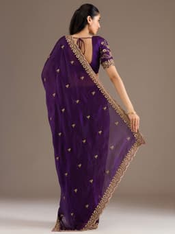 Purple Tissue Silk Saree for Wedding Wear