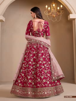 Rani Pink Art Silk Wedding Lehenga