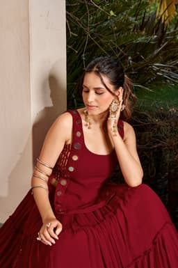 Wine Maroon Lehenga for Navratri, Garba & Dandiya
