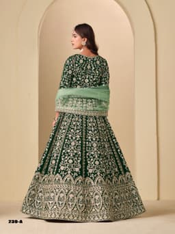 Emerald Velvet Anarkali Suit
