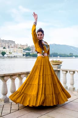 Mustard Gamthi Lehenga for Navratri, Garba & Festive Wear