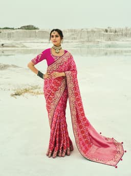 Red Rani Bridal Georgette Saree