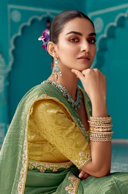 Pastel Green Wedding Saree | Party Wear