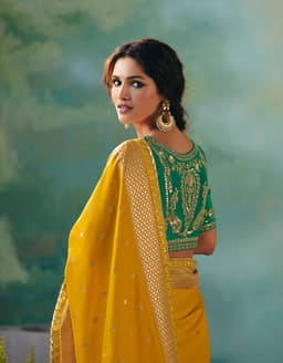 Yellow Haldi Function Wear Silk Saree