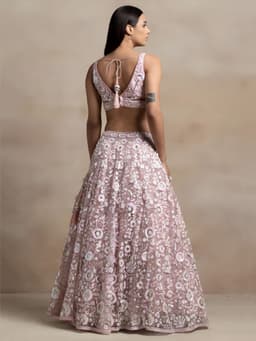 Blush Pink Sequin Lehenga for Wedding & Reception