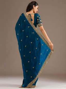 Dove Blue Tissue Silk Saree for Wedding Wear