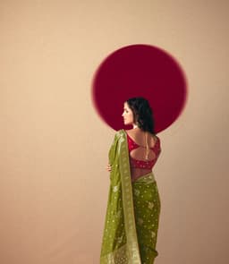 Olive Green Designer Saree for Festive Celebrations