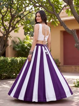 Purple Ivory 6M Flare Lehenga For Navratri
