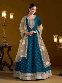 Teal Royal Occasion Anarkali Gown