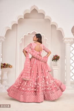 Blush Pink Butterfly Net Lehenga Choli