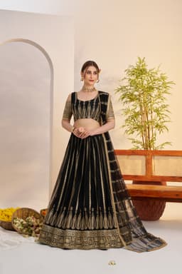 Black Party Wear Lehenga Choli
