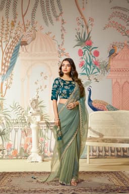 Sage Green Wedding Saree Guest