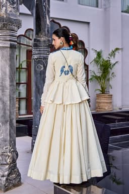 Pure Cotton Lehenga with Kashida Gamthi Top for Navratri