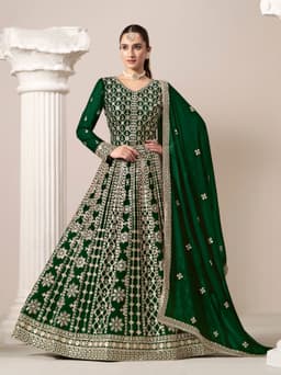 Majestic Green Flair Anarkali