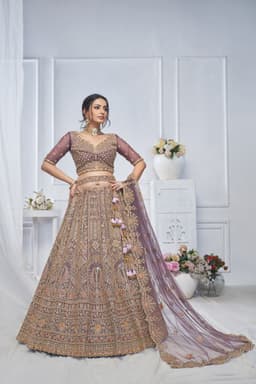 Royal Purple Peacock Bridal Lehenga