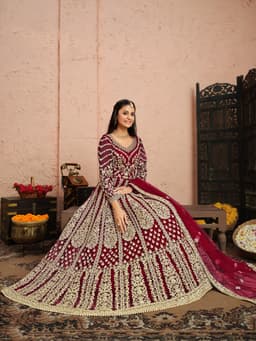 Royal Wine Bridal Anarkali