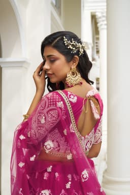 Rani Pink Butterfly Net Lehenga Choli