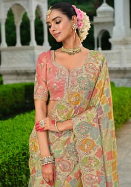 Premium Printed Multi Color Silk Saree for Party Wear