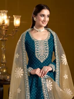 Teal Royal Occasion Anarkali Gown