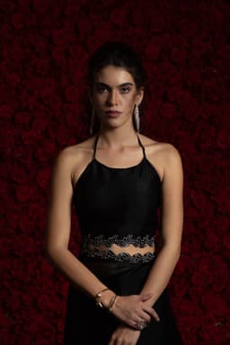 Black Tissue Chiffon Handwork Jarkan Saree – Luxury Cocktail & Party Wear