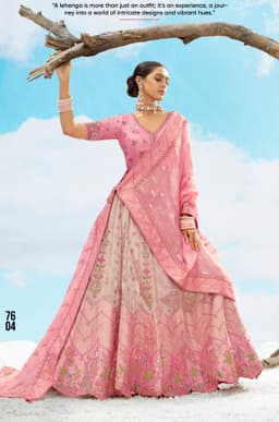 Blush Pink Designer Bridal Lehenga with Heavy Embroidery