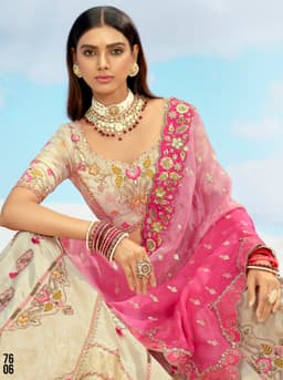 Champagne Gold Designer Bridal Lehenga with Heavy Embroidery