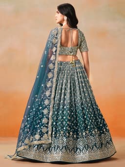 Dove Blue Designer Lehenga Choli with Zari & Sequin Work