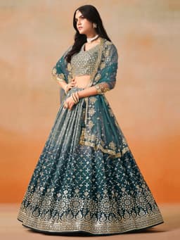 Dove Blue Designer Lehenga Choli with Zari & Sequin Work
