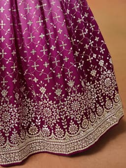 Rani Pink Georgette Lehenga with Zari & Sequin Work