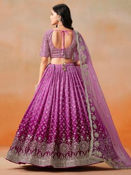 Rani Pink Georgette Lehenga with Zari & Sequin Work