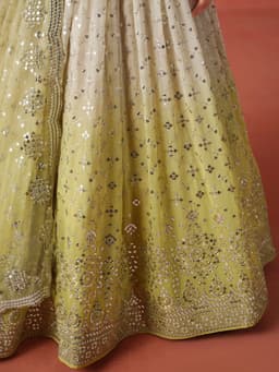 Yellow Georgette Lehenga with Zari & Sequin Work