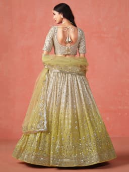 Yellow Georgette Lehenga with Zari & Sequin Work