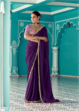 Royal Purple Designer Saree | Wedding Wear