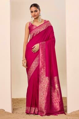 Pink Wedding Dola Silk Saree