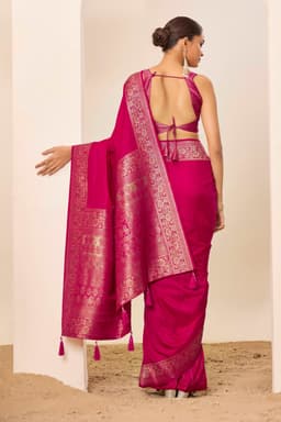 Pink Wedding Dola Silk Saree