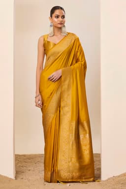 Royal Mustard Dola Silk Saree