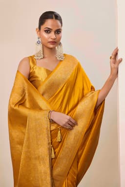 Royal Mustard Dola Silk Saree