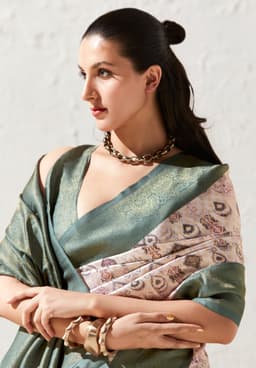 Beige Art Silk Designer Saree