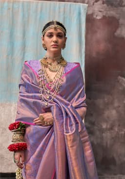 Lavender Pink Two Tone Silk Saree