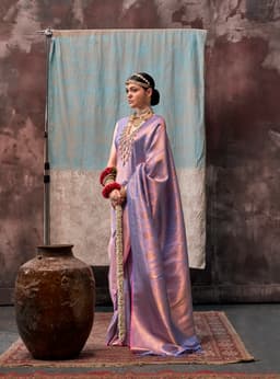 Lavender Pink Two Tone Silk Saree