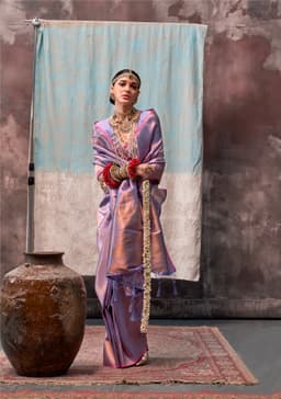 Lavender Pink Two Tone Silk Saree