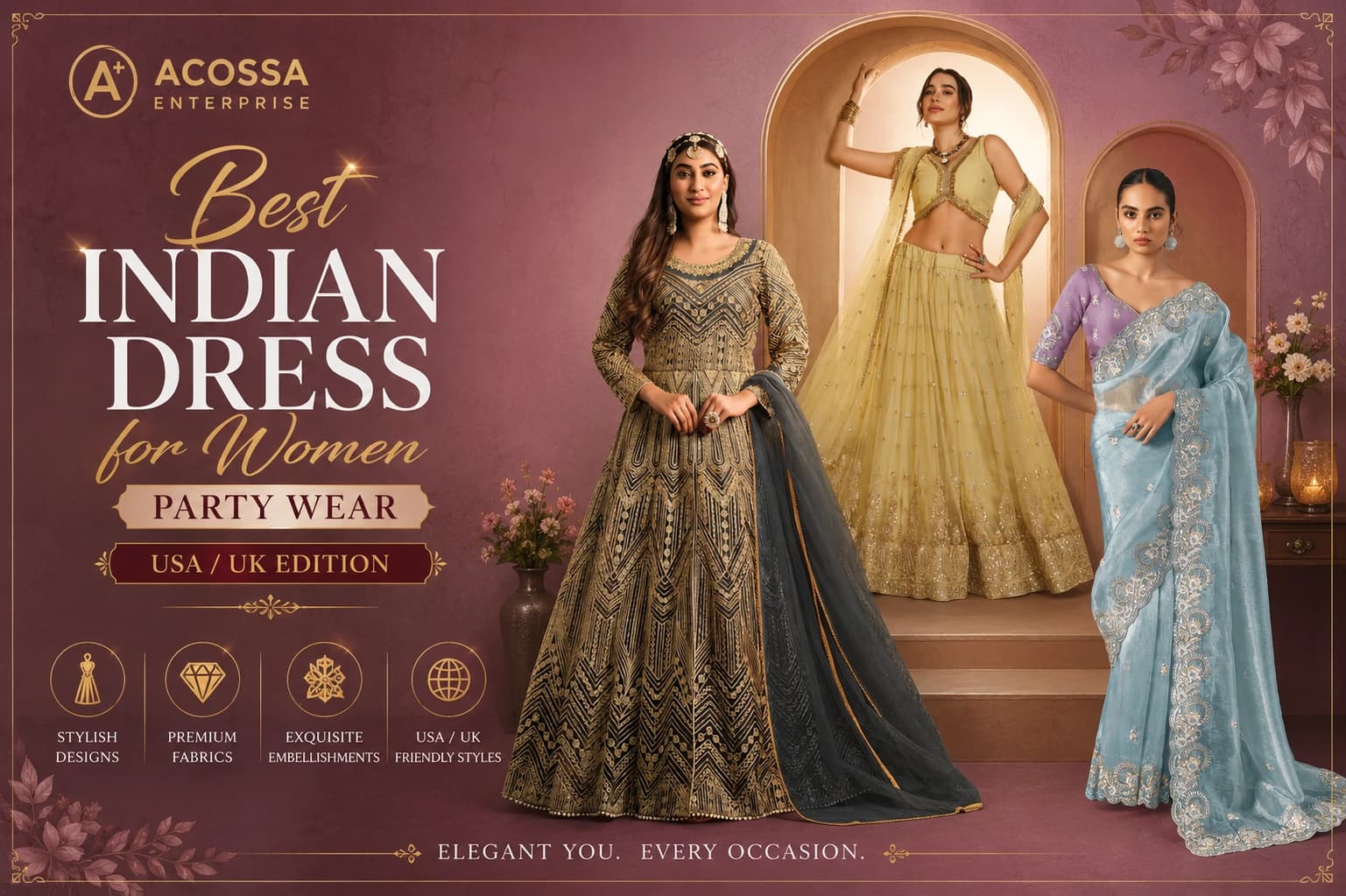 Best Indian Dress for Women Party Wear (USA/UK Edition)