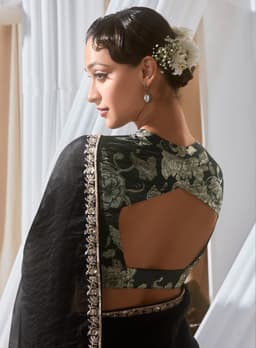Luxury Black Designer Saree for Wedding Reception & Party Wear