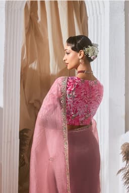 Premium Pink Designer Saree for Wedding Reception & Party Wear