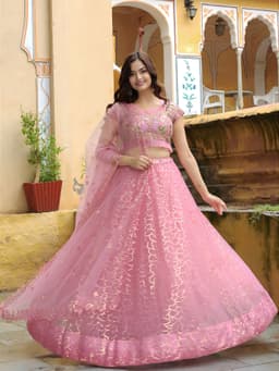 Pink Bridesmaid Lehenga Choli