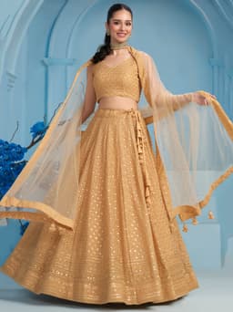 Beige Bridal Lehenga Choli