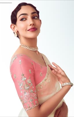 Ivory Handwork Wedding Saree