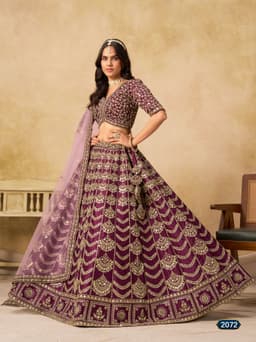 Royal Wine Purple Art Silk Bridal Lehenga Choli