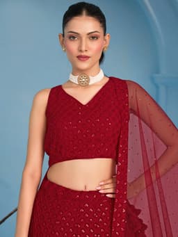 Red Designer Bridesmaid Lehenga Choli